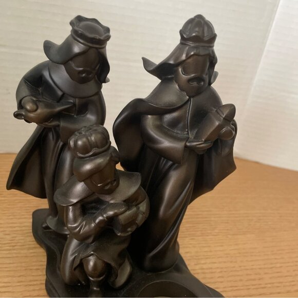 Partylite Holy Night Three Kings Tealight Votive Holder Bronze Nativity Wisemen - Picture 5 of 9